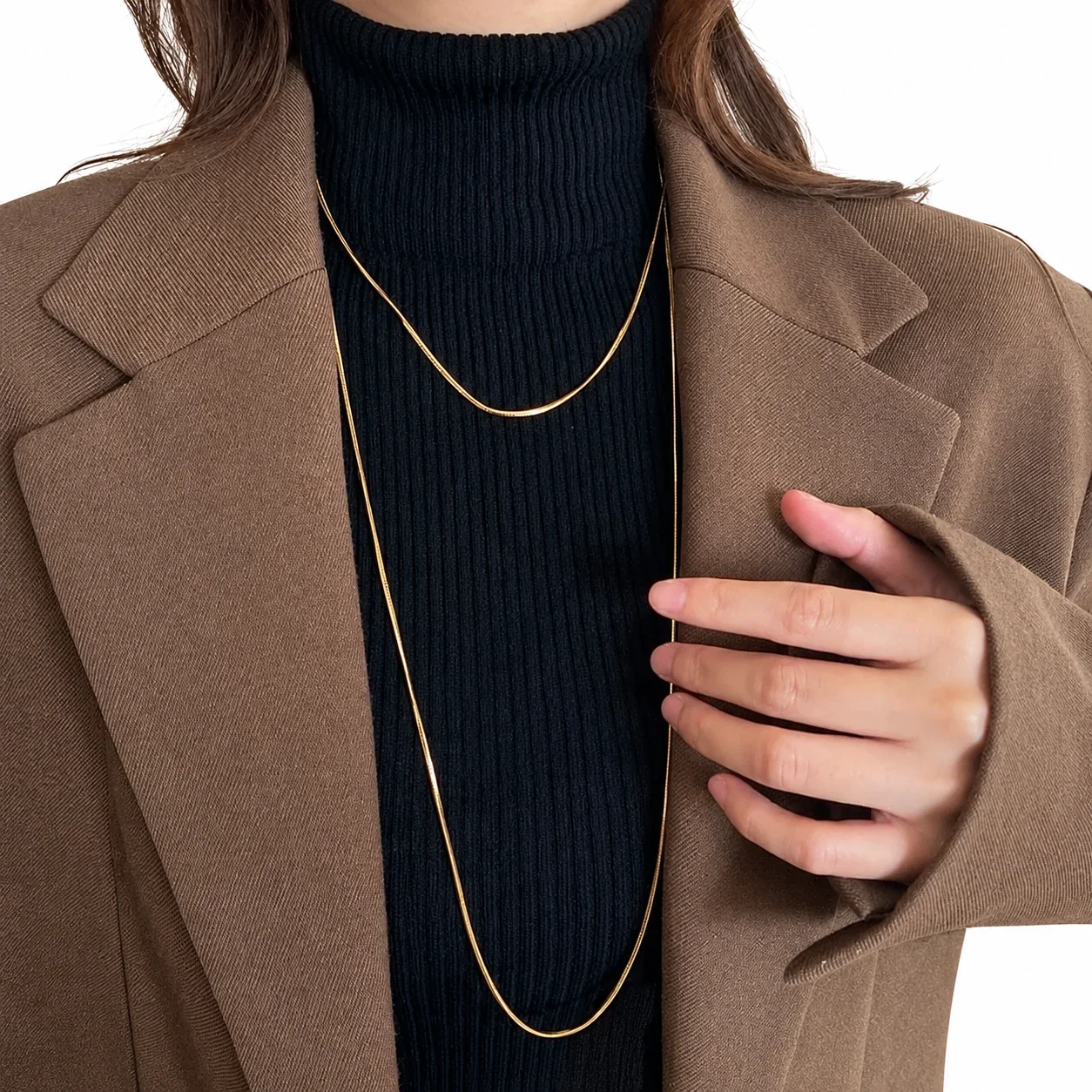 Foto prodotto: Snake Chain Necklace, 120 cm Long Layering Stainless Steel