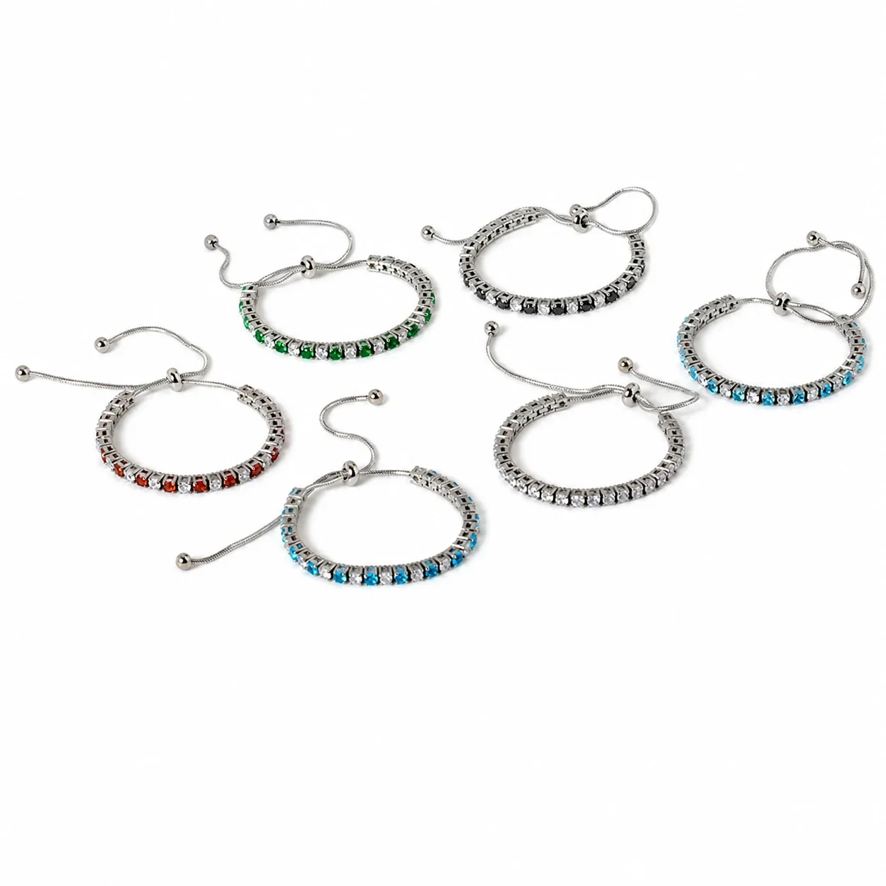 Polished 316 Stainless Steel Round CZ Tennis Bracelet