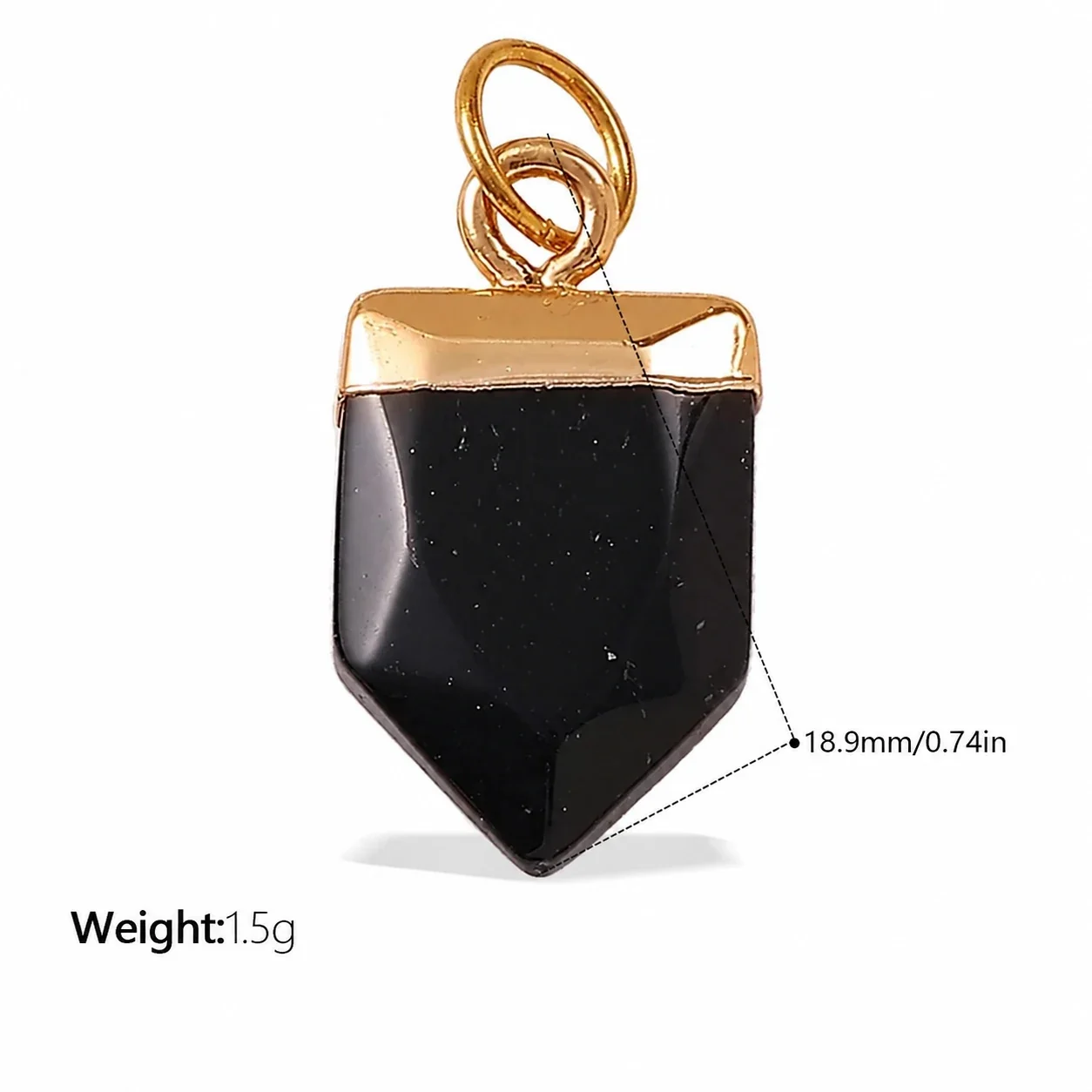 Pendant Charms, Enamel Hearts & Beads, 18K Gold-Plated Stainless Steel - Black
