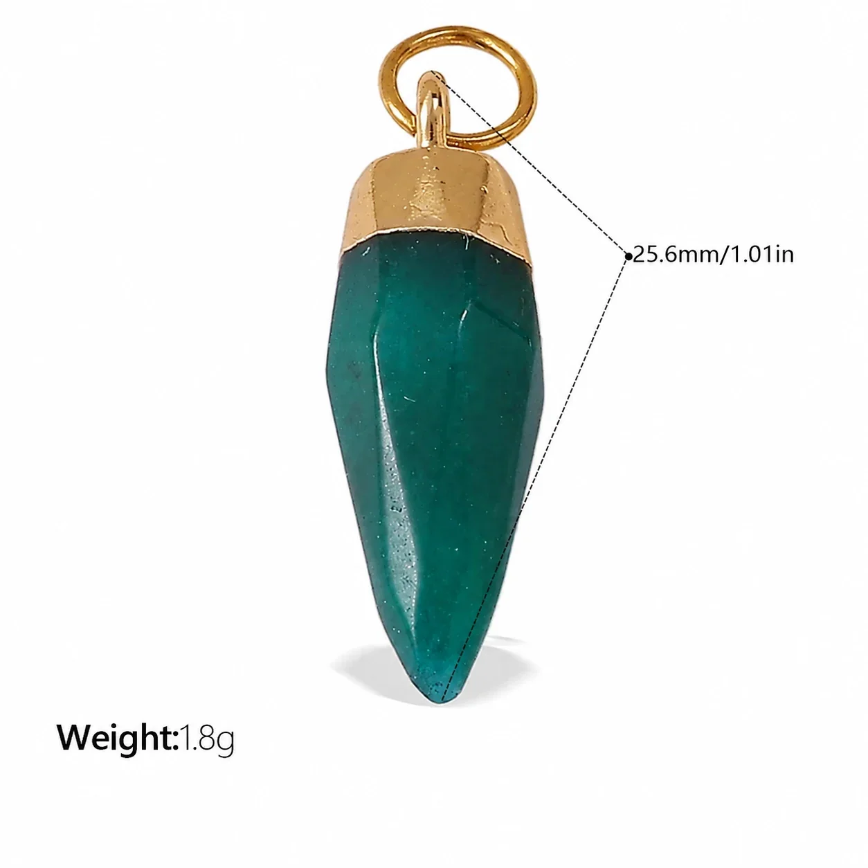 Pendant Charms, Enamel Hearts & Beads, 18K Gold-Plated Stainless Steel - Green