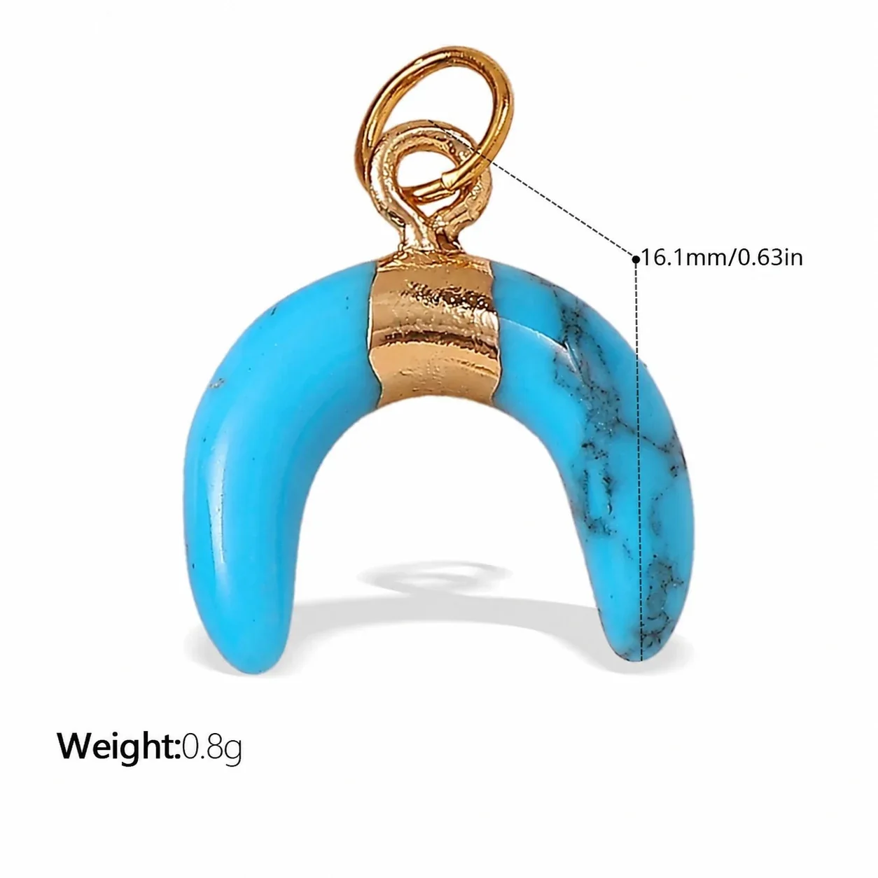 Pendant Charms, Enamel Hearts & Beads, 18K Gold-Plated Stainless Steel - Blue