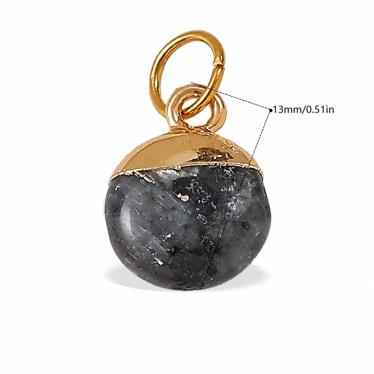 Pendant Charms, Enamel Hearts & Beads, 18K Gold-Plated Stainless Steel - Gray