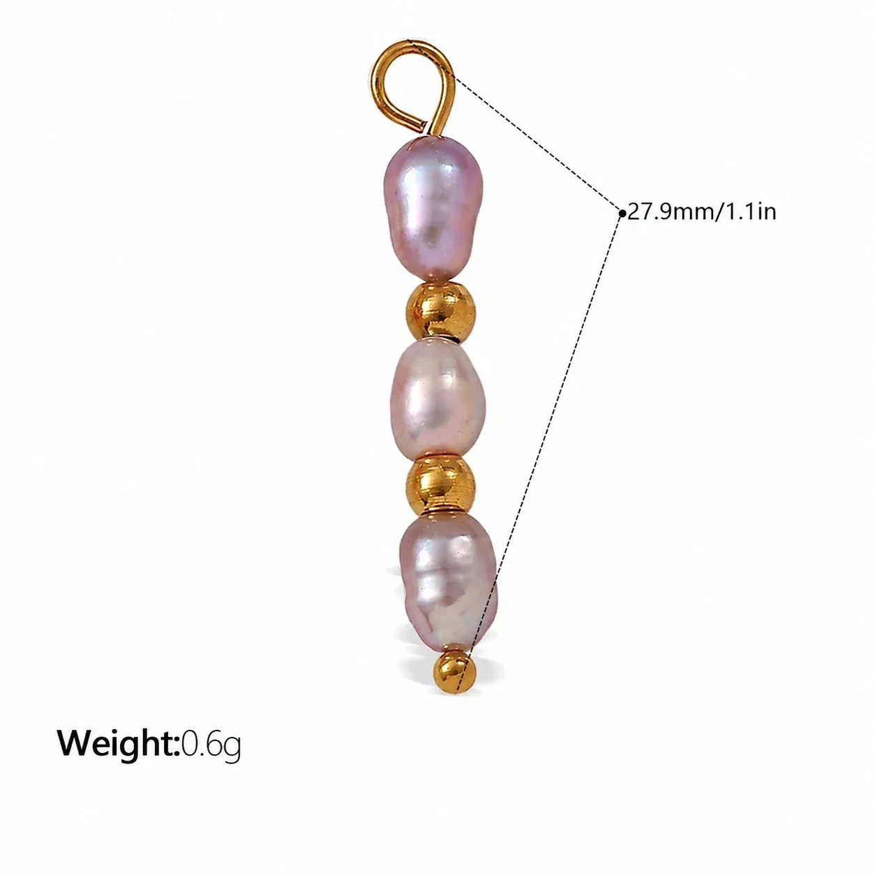 Pendant Charms, Enamel Hearts & Beads, 18K Gold-Plated Stainless Steel - PJ721PEG