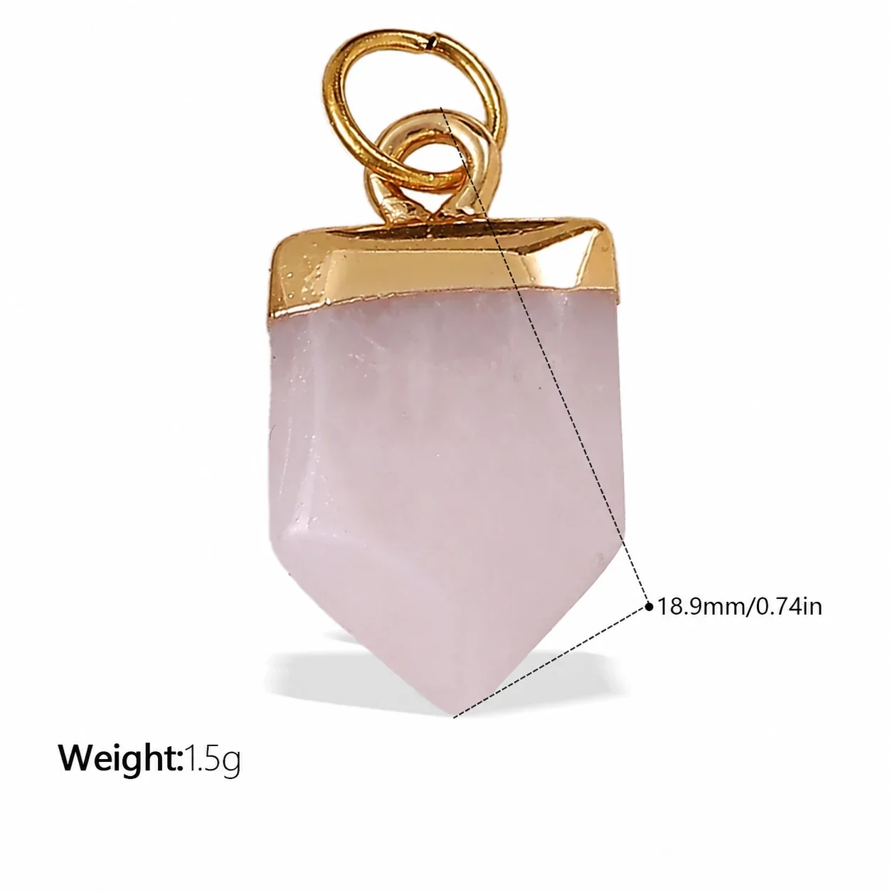 Pendant Charms, Enamel Hearts & Beads, 18K Gold-Plated Stainless Steel - Light Purple