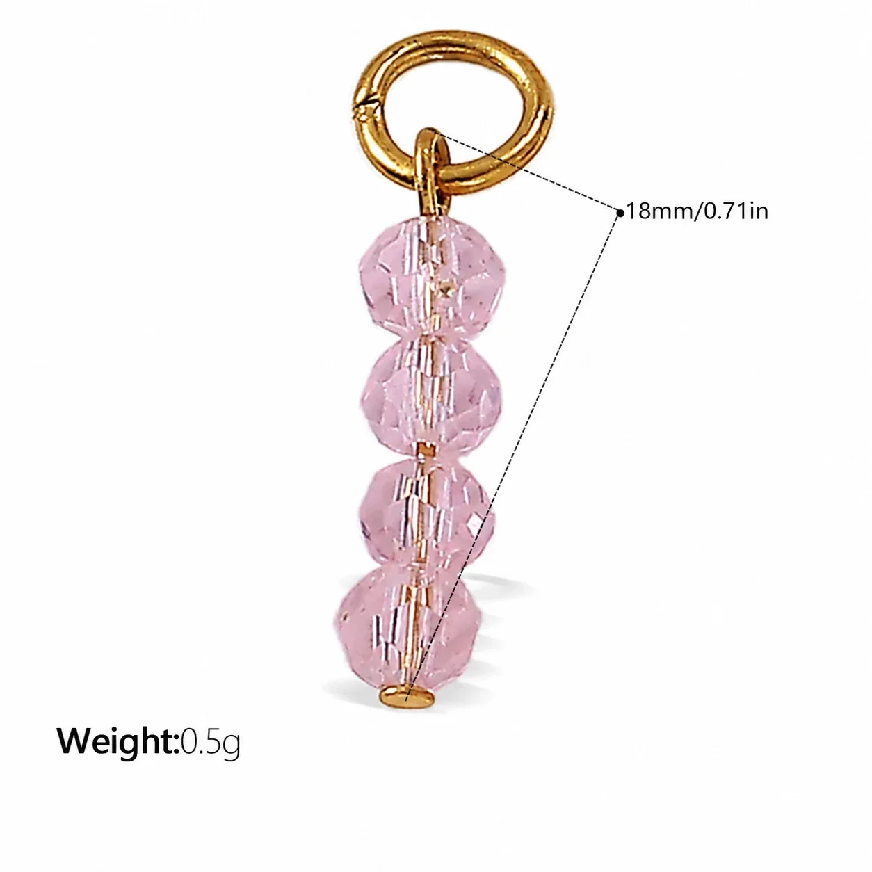 Pendant Charms, Enamel Hearts & Beads, 18K Gold-Plated Stainless Steel - PJ772LPG