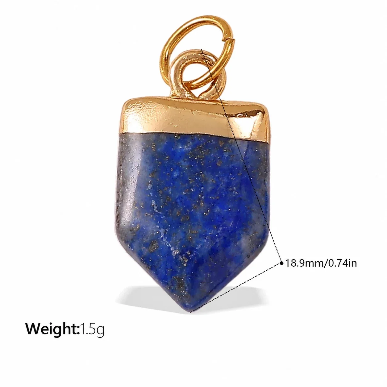 Pendant Charms, Enamel Hearts & Beads, 18K Gold-Plated Stainless Steel - Navy Blue