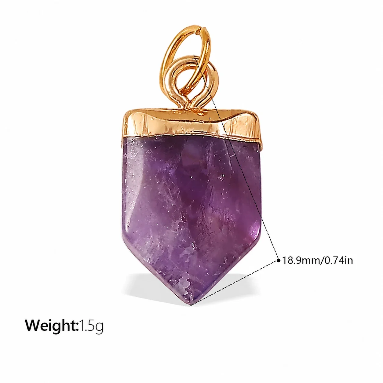 Pendant Charms, Enamel Hearts & Beads, 18K Gold-Plated Stainless Steel - Purple