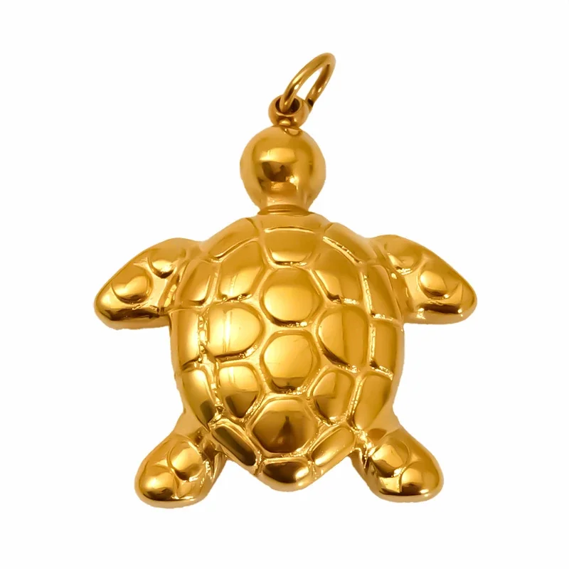Gleaming Gold-Plated Stainless Steel Ocean Charm Pendants