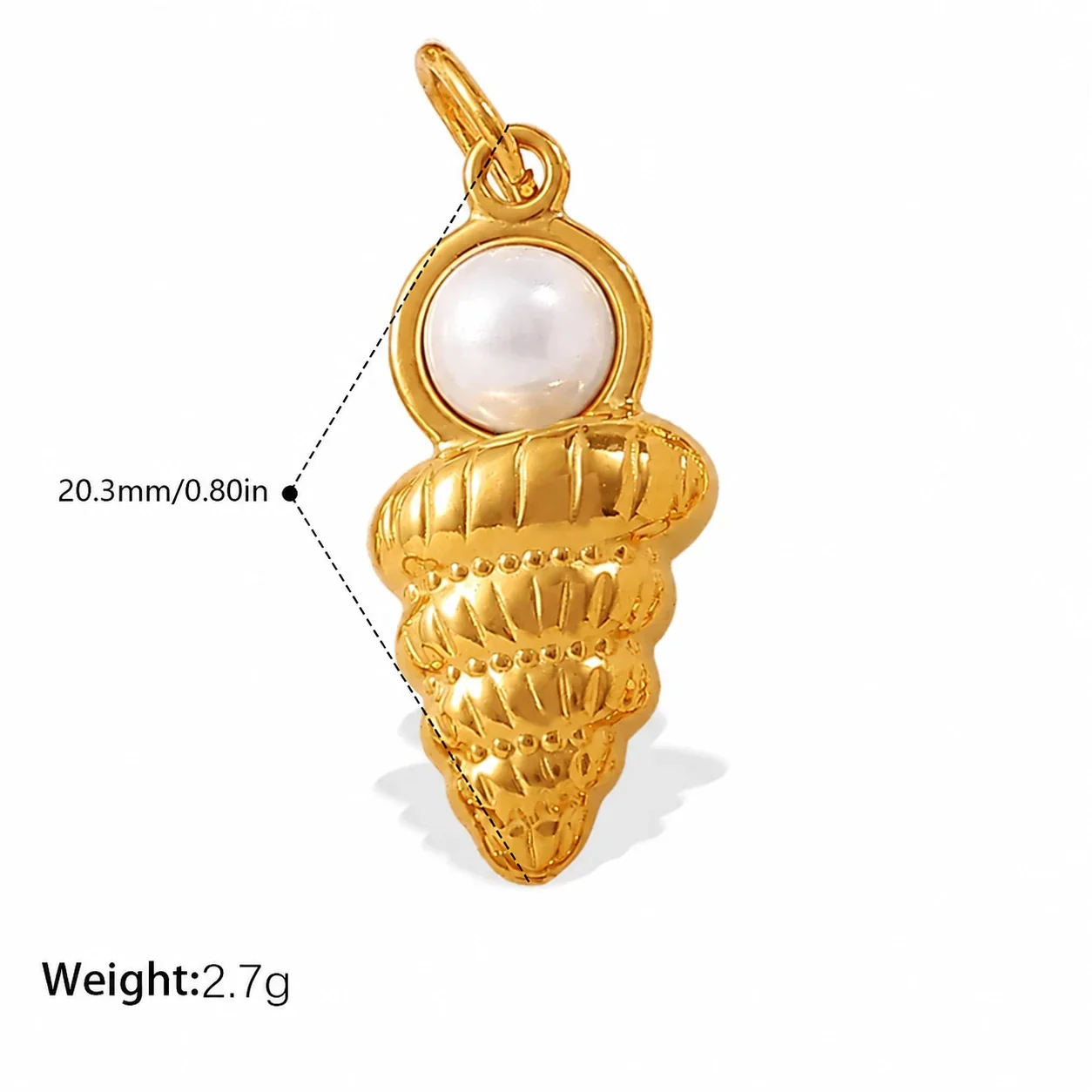Photo produit : Sea Life Pendant Charms, Shell & Starfish, 18K Gold-Plated Steel