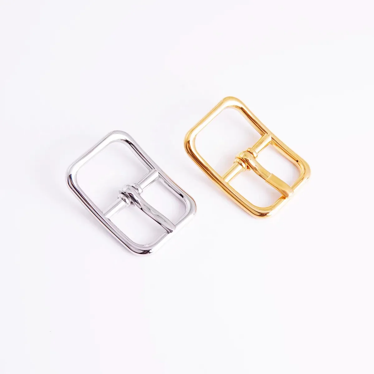 Polished Stainless Steel Rectangle Pin Buckle Accessory