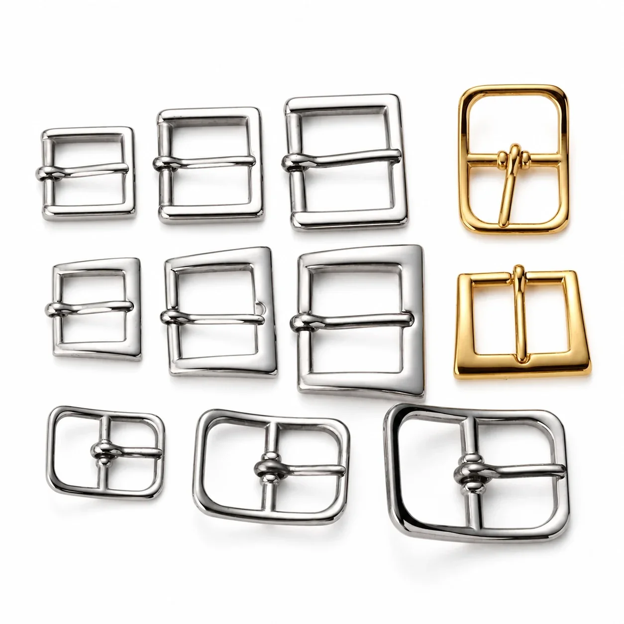 Polished Stainless Steel Rectangle Pin Buckle Accessory