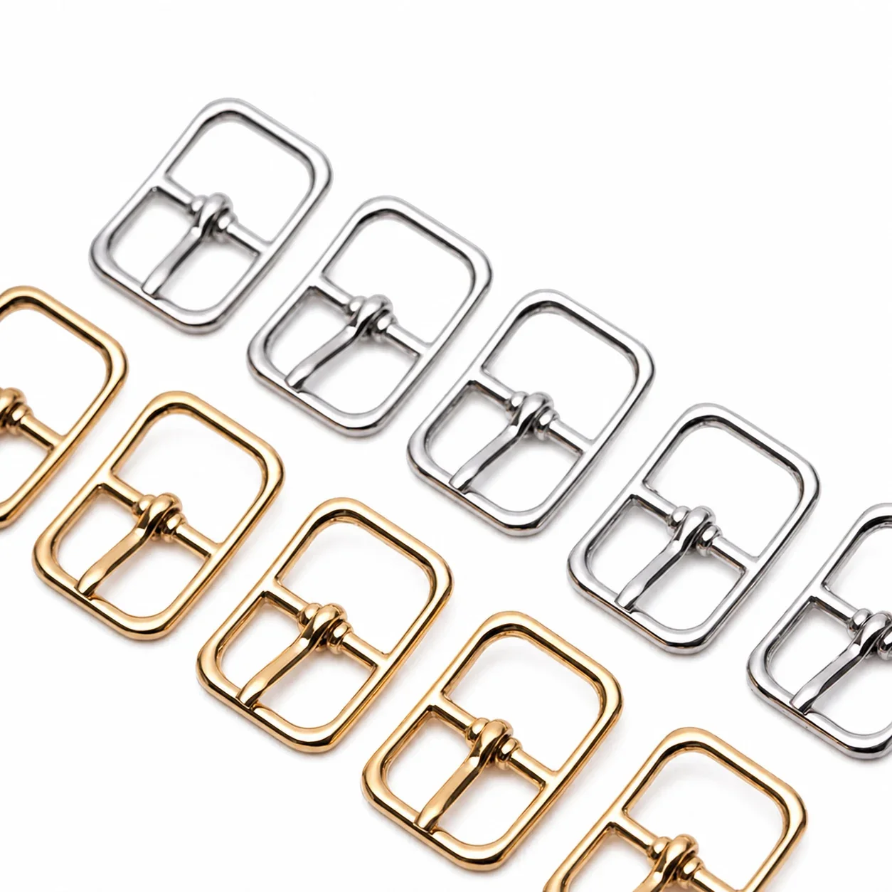 Polished Stainless Steel Rectangle Pin Buckle Accessory