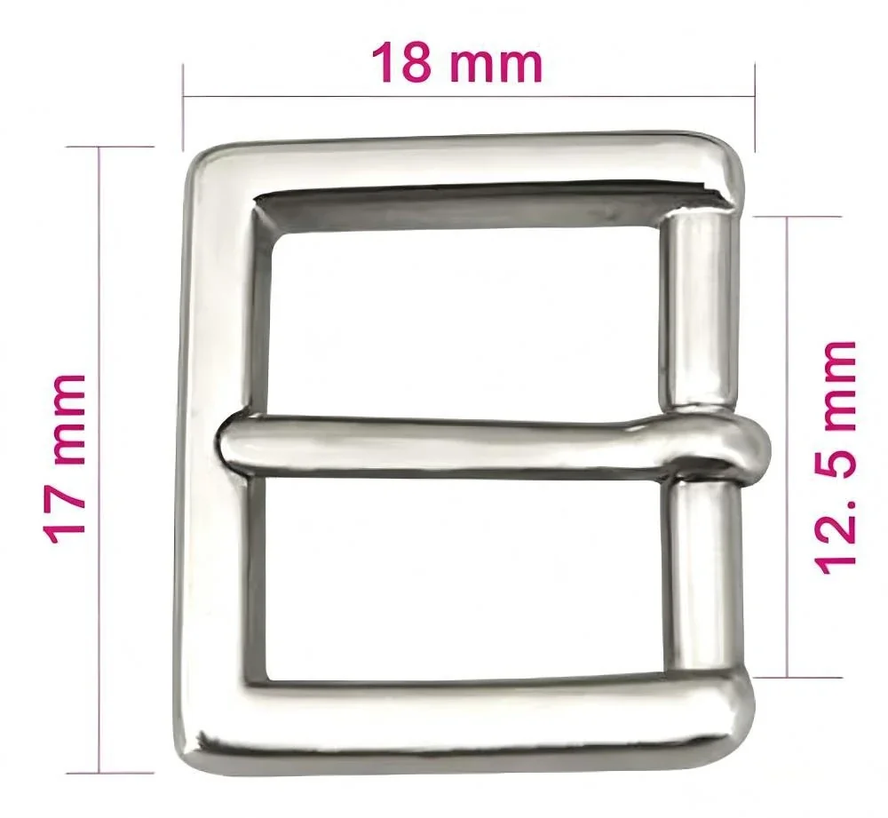 Polished Stainless Steel Rectangle Pin Buckle Accessory - Silver