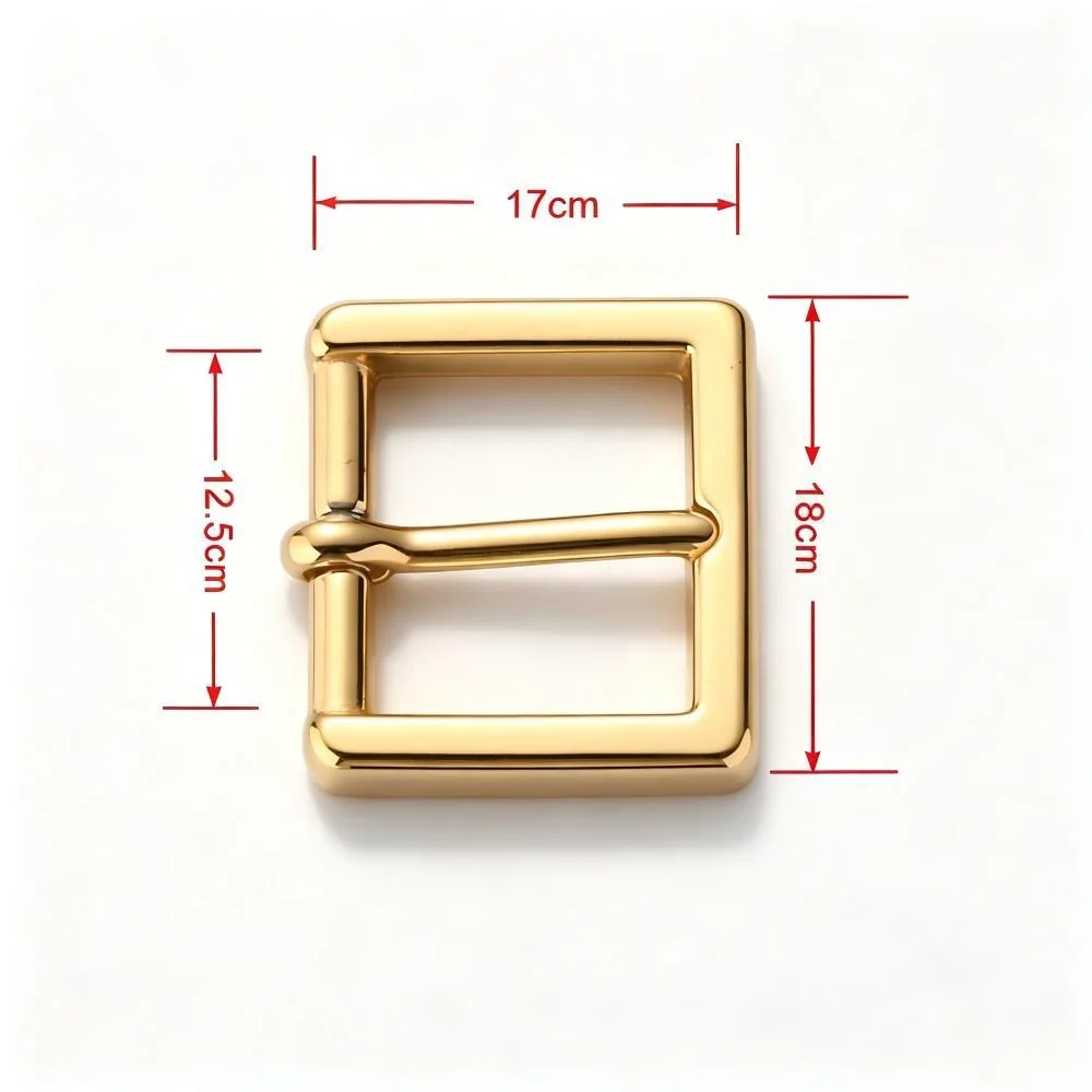 Polished Stainless Steel Rectangle Pin Buckle Accessory - Gold 41G