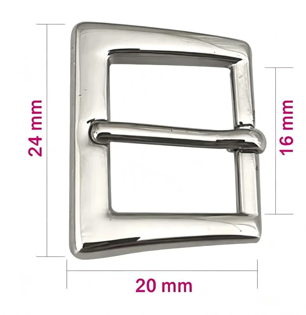 Polished Stainless Steel Rectangle Pin Buckle Accessory - 43
