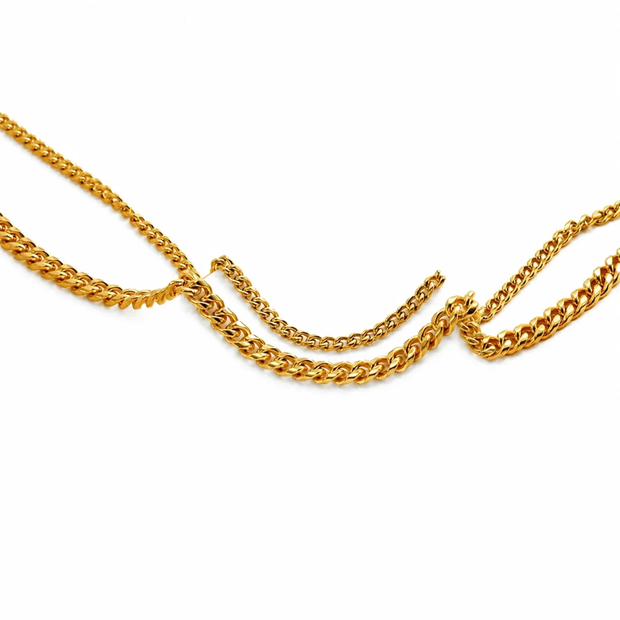 Polished Stainless Steel Curb Link Lobster Clasp Chain Necklace