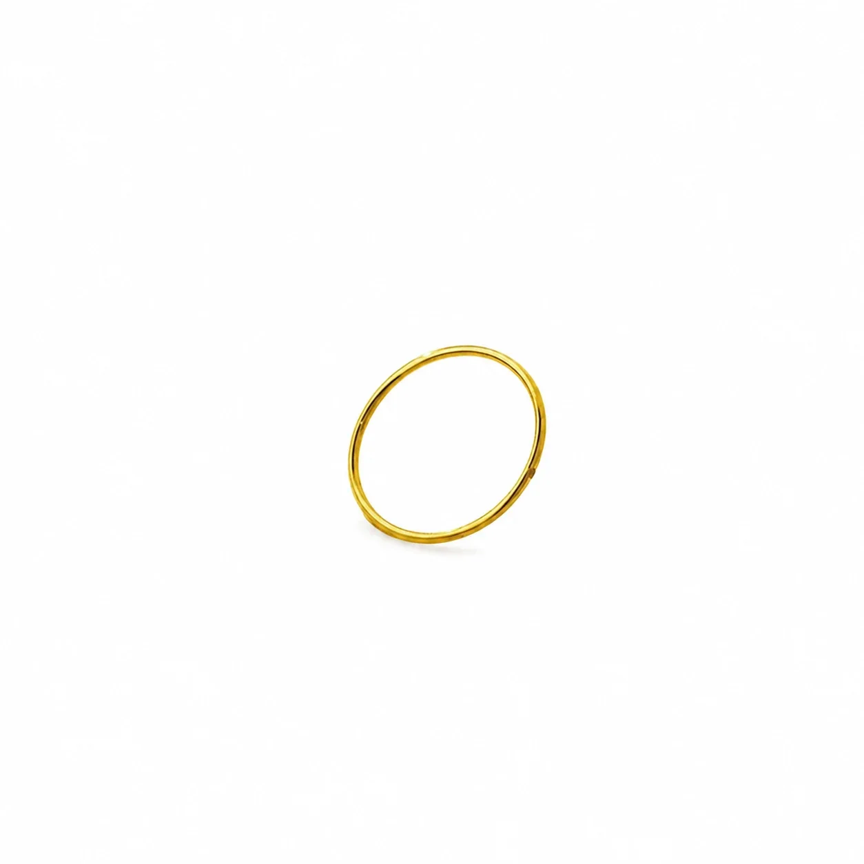 Delicate Slim Round-Wire Crystal 18K Gold-Plated 316 Ring
