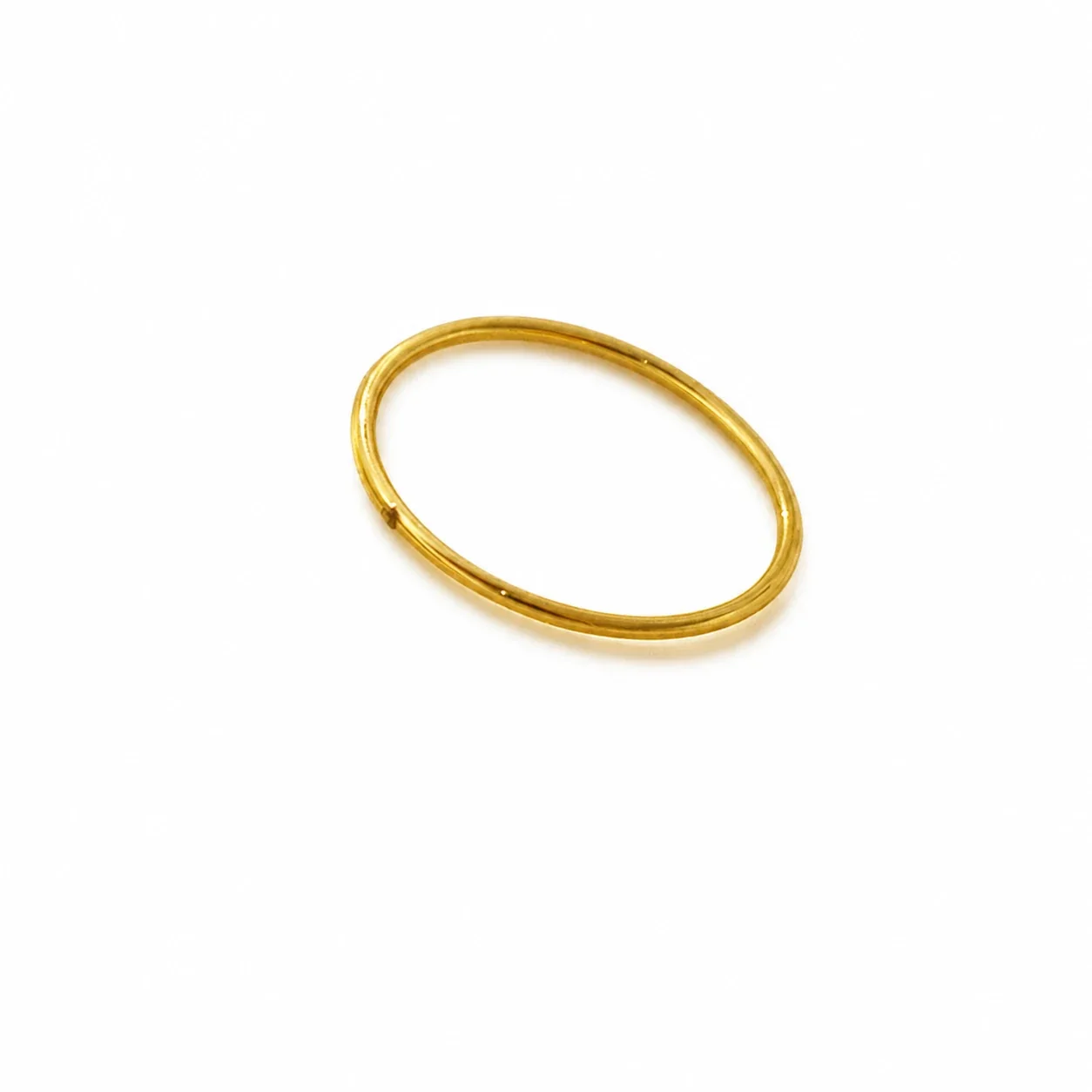 Delicate Slim Round-Wire Crystal 18K Gold-Plated 316 Ring
