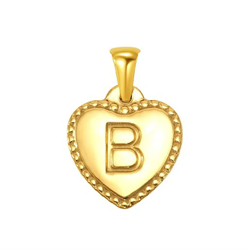 Polished Gold-Plated Heart Initial Pendant Necklace