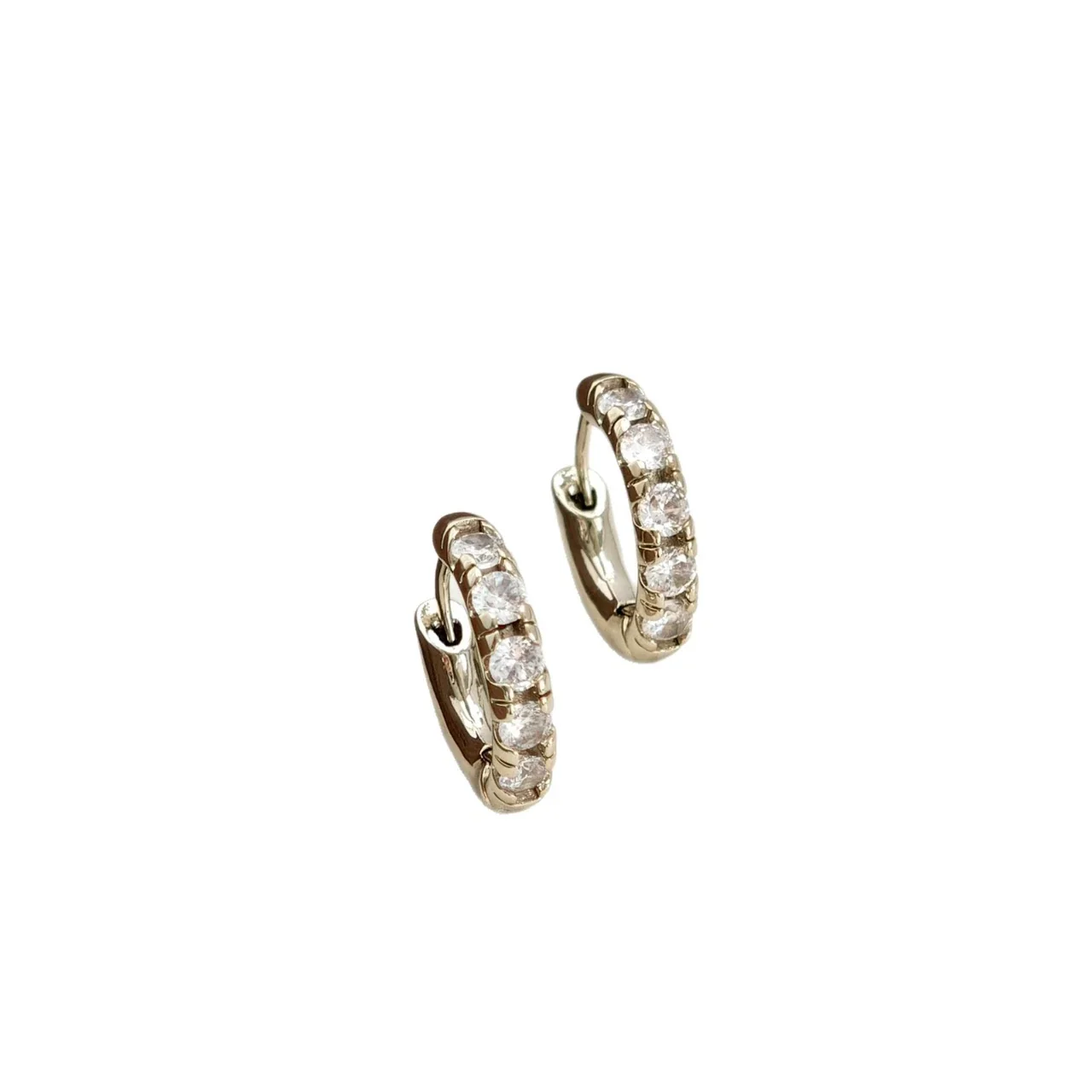 Gilded 316 Stainless Steel CZ Motif Ear Cuffs