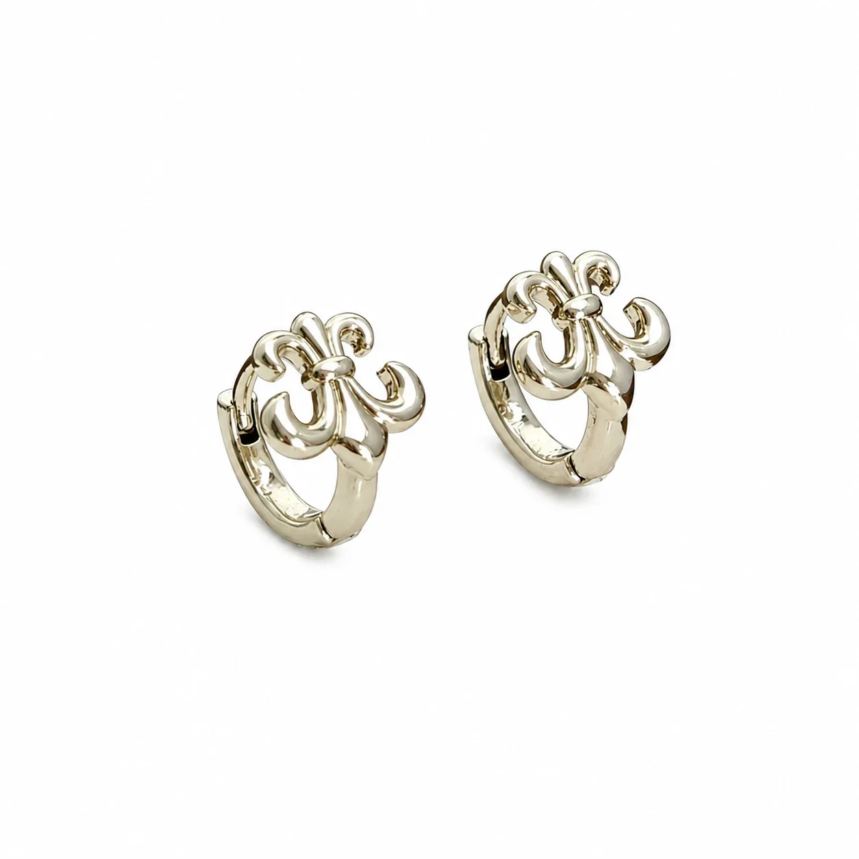 Gilded 316 Stainless Steel CZ Motif Ear Cuffs - Gold Floral Ear Single