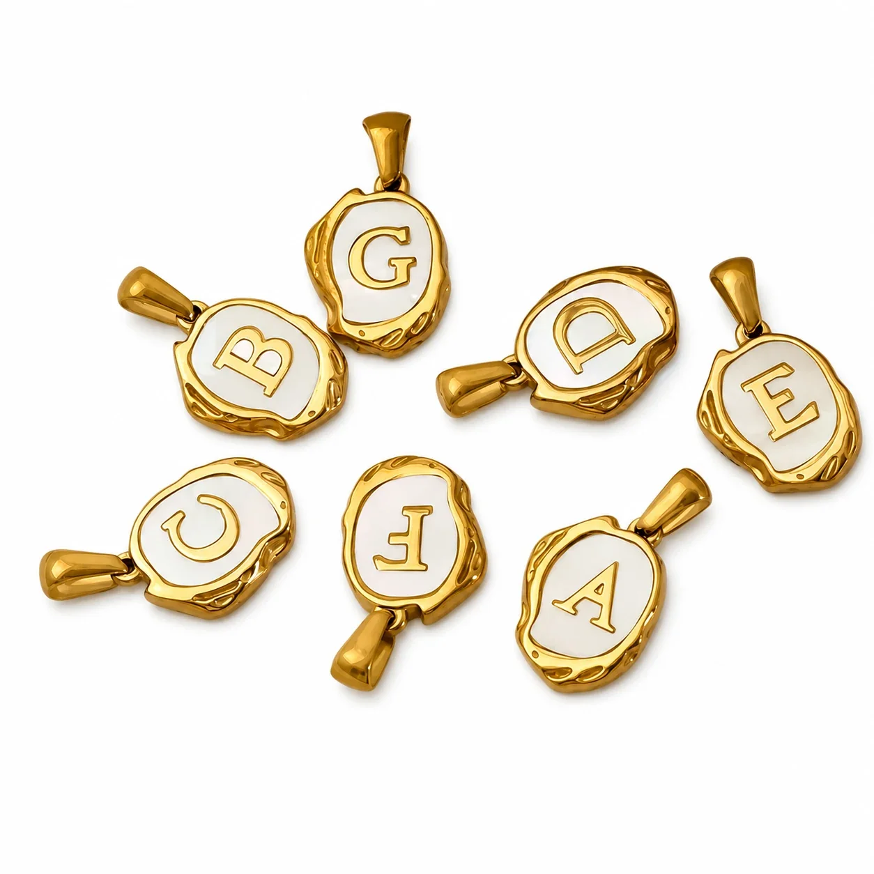 Personalised Gold-Plated Shell Initial Pendant