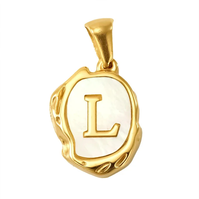 Personalised Gold-Plated Shell Initial Pendant - Gold Shell Letter L