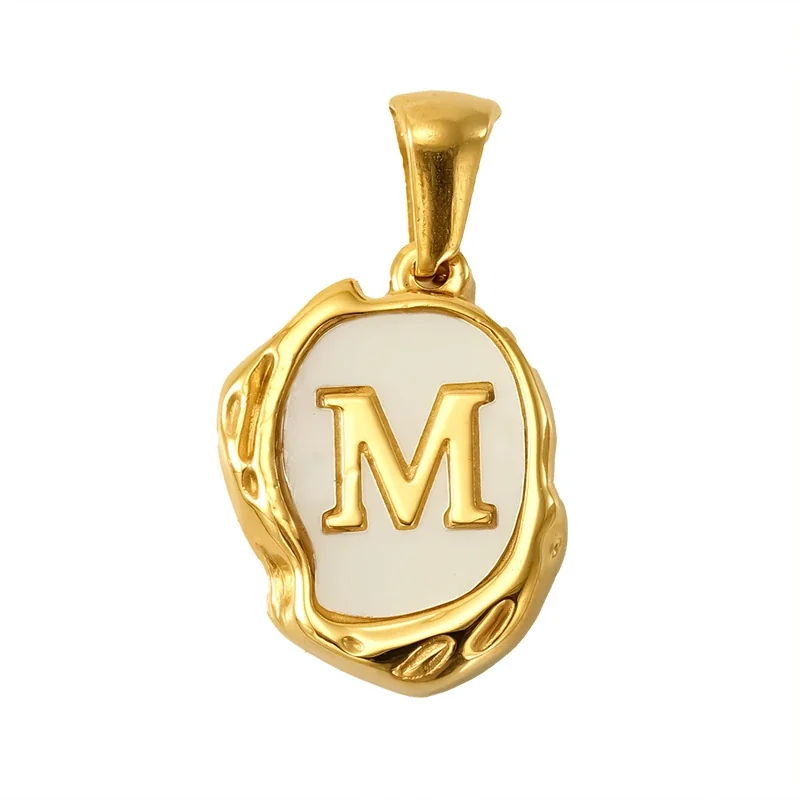 Personalised Gold-Plated Shell Initial Pendant - Gold Shell Letter M