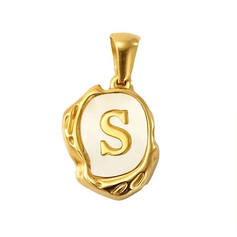 Personalised Gold-Plated Shell Initial Pendant - Gold Shell Letter S