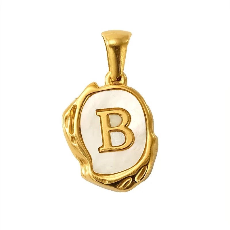 Personalised Gold-Plated Shell Initial Pendant - Gold Shell Letter B