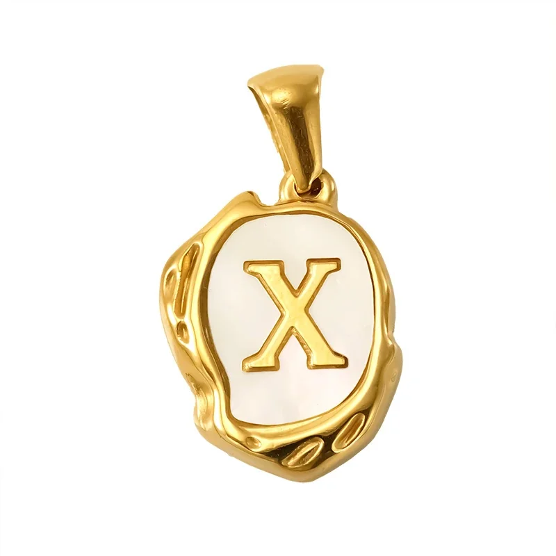 Personalised Gold-Plated Shell Initial Pendant - Gold Shell Letter X