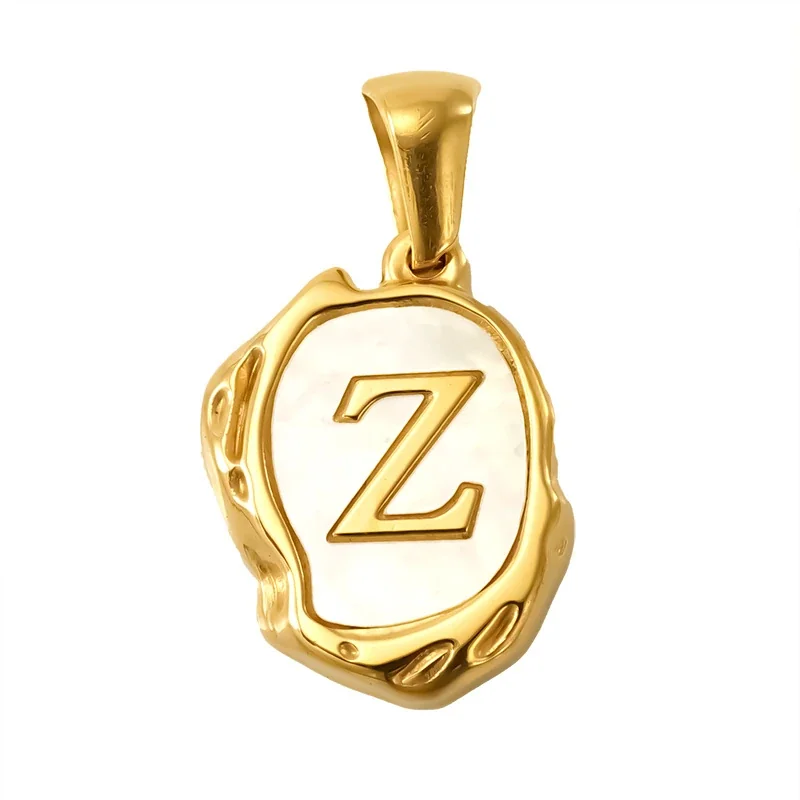 Personalised Gold-Plated Shell Initial Pendant - Gold Shell Letter Z
