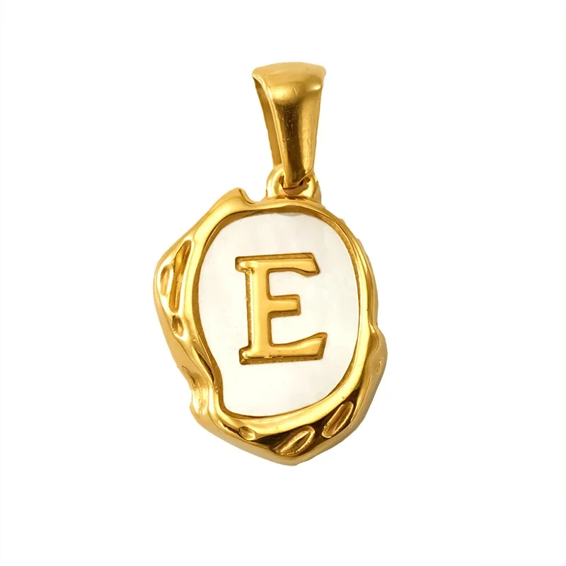 Personalised Gold-Plated Shell Initial Pendant - Gold Shell Letter E