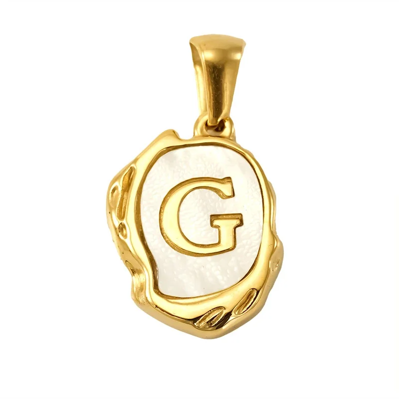 Personalised Gold-Plated Shell Initial Pendant - Gold Shell Letter G
