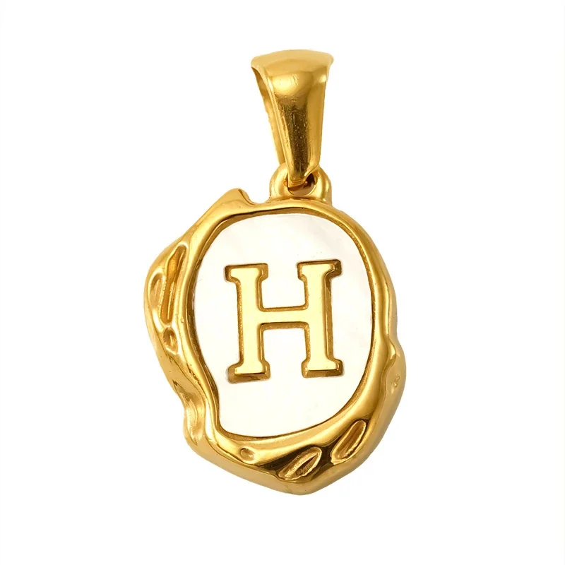 Personalised Gold-Plated Shell Initial Pendant - Gold Shell Letter H