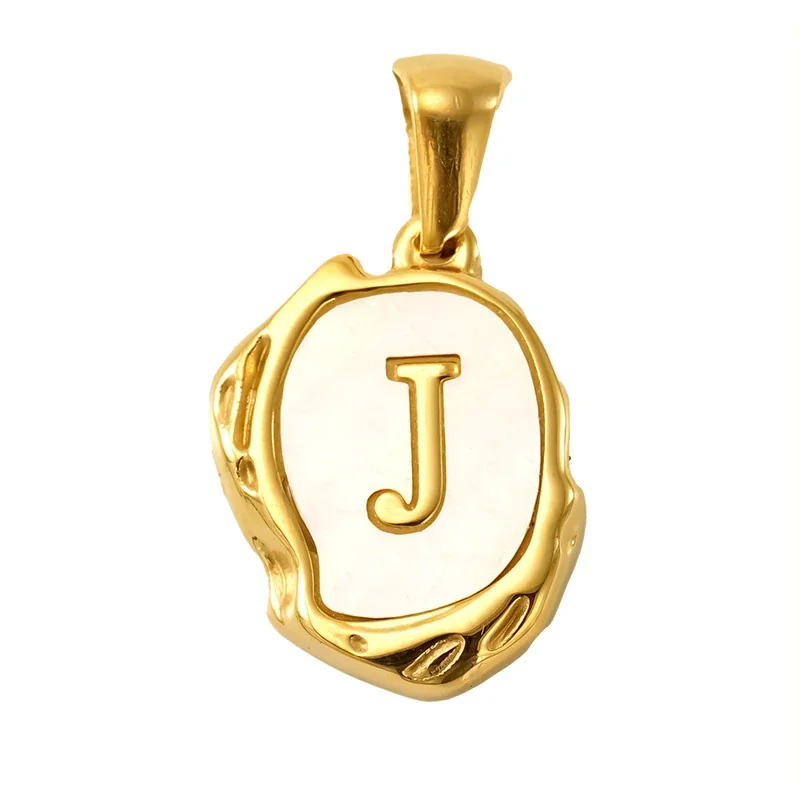 Personalised Gold-Plated Shell Initial Pendant - Gold Shell Letter J