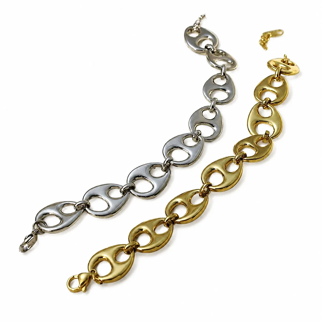 Chain Necklace Oval Open-Link 18K Gold-Plated Stainless Steel