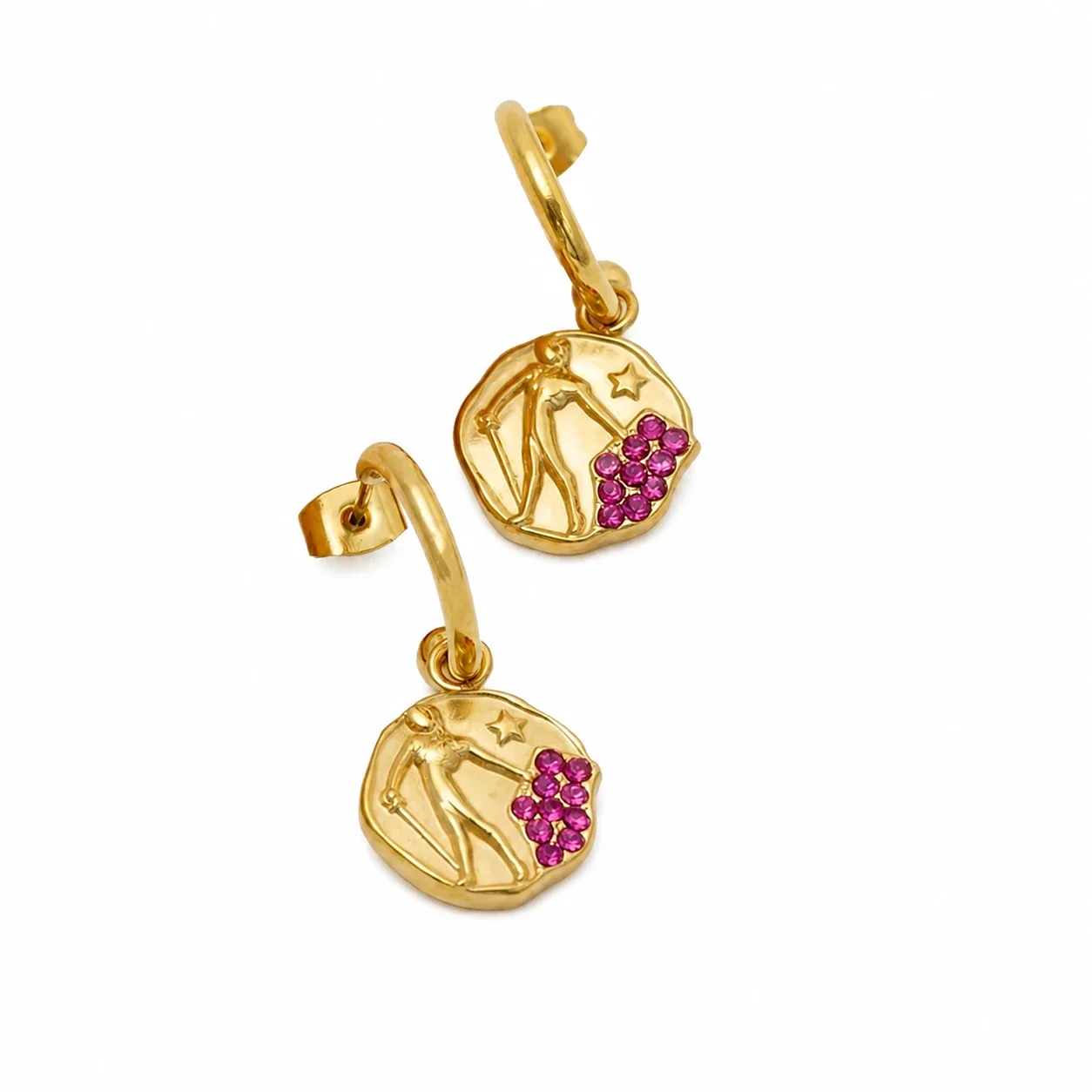 Radiant 18K Gold-Plated Medallion Star Cluster Jewelry Set