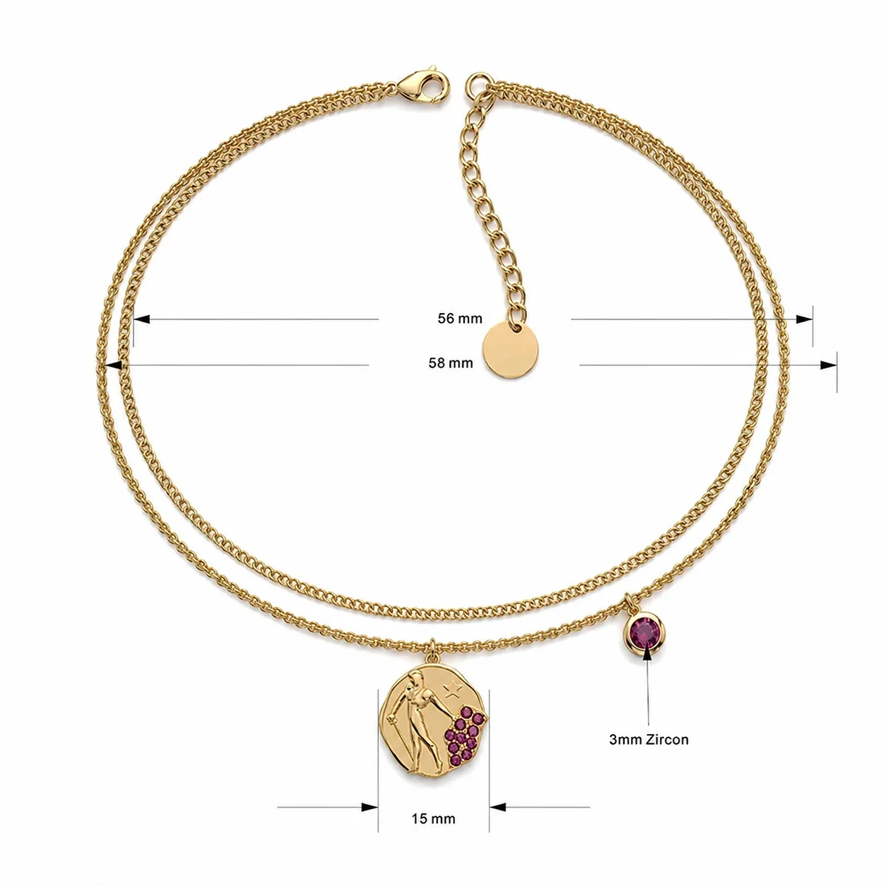 Radiant 18K Gold-Plated Medallion Star Cluster Jewelry Set - Bracelet
