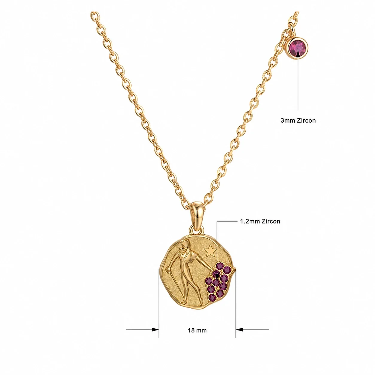 Radiant 18K Gold-Plated Medallion Star Cluster Jewelry Set - Necklace