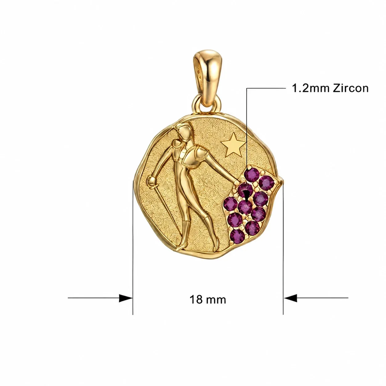 Radiant 18K Gold-Plated Medallion Star Cluster Jewelry Set - Pendant
