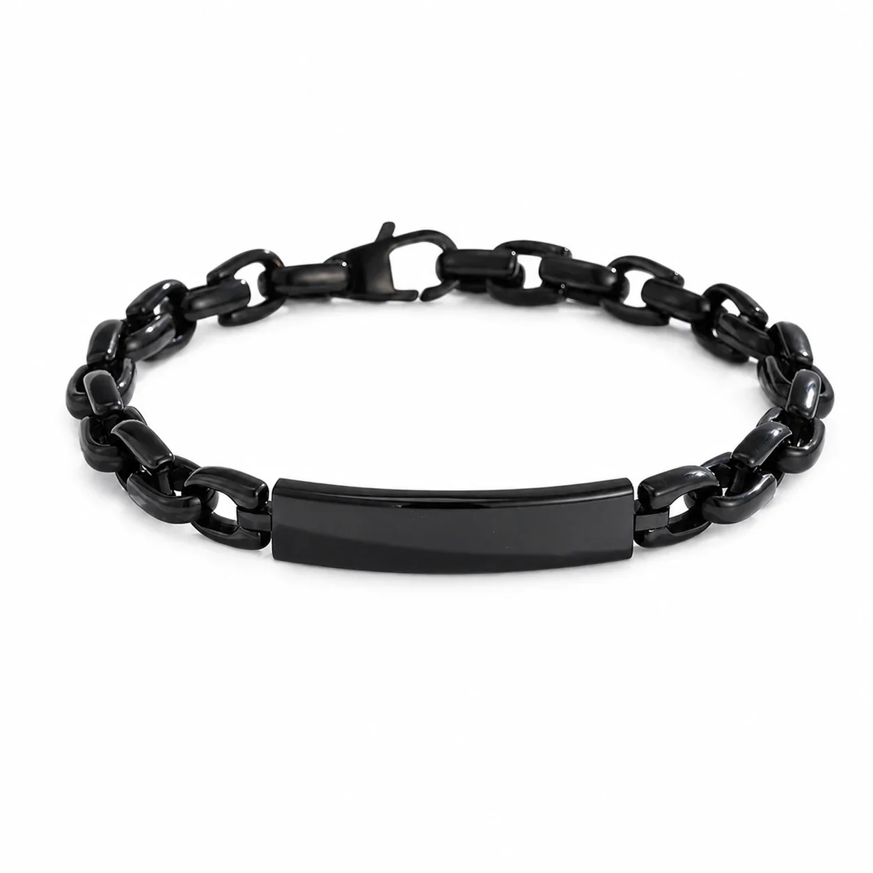 Bold 316 Stainless Steel Curved ID Chain Bracelet