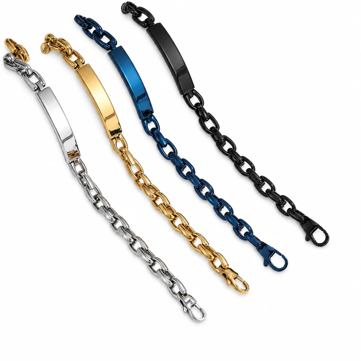 Bold 316 Stainless Steel Curved ID Chain Bracelet
