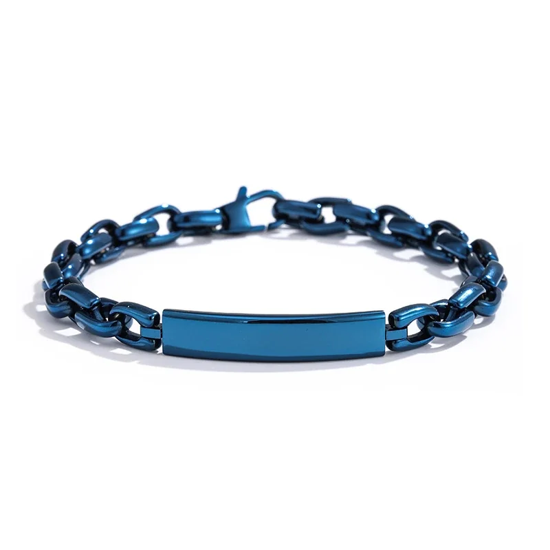 Bold 316 Stainless Steel Curved ID Chain Bracelet