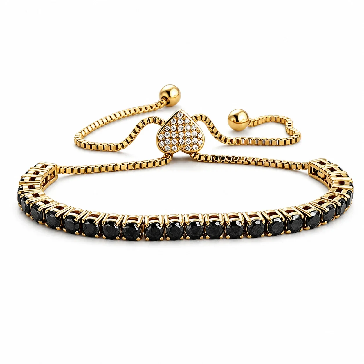 Gothic 316 Stainless Steel Black CZ Tennis Bracelet