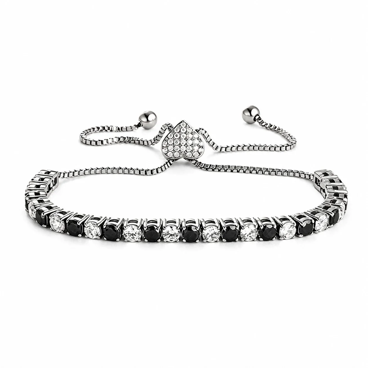 Gothic 316 Stainless Steel Black CZ Tennis Bracelet