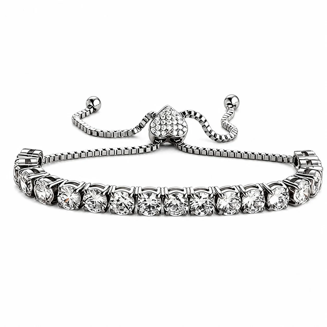 Gothic 316 Stainless Steel Black CZ Tennis Bracelet