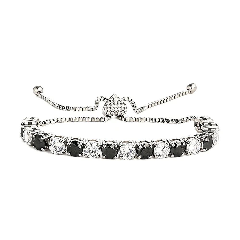 Gothic 316 Stainless Steel Black CZ Tennis Bracelet