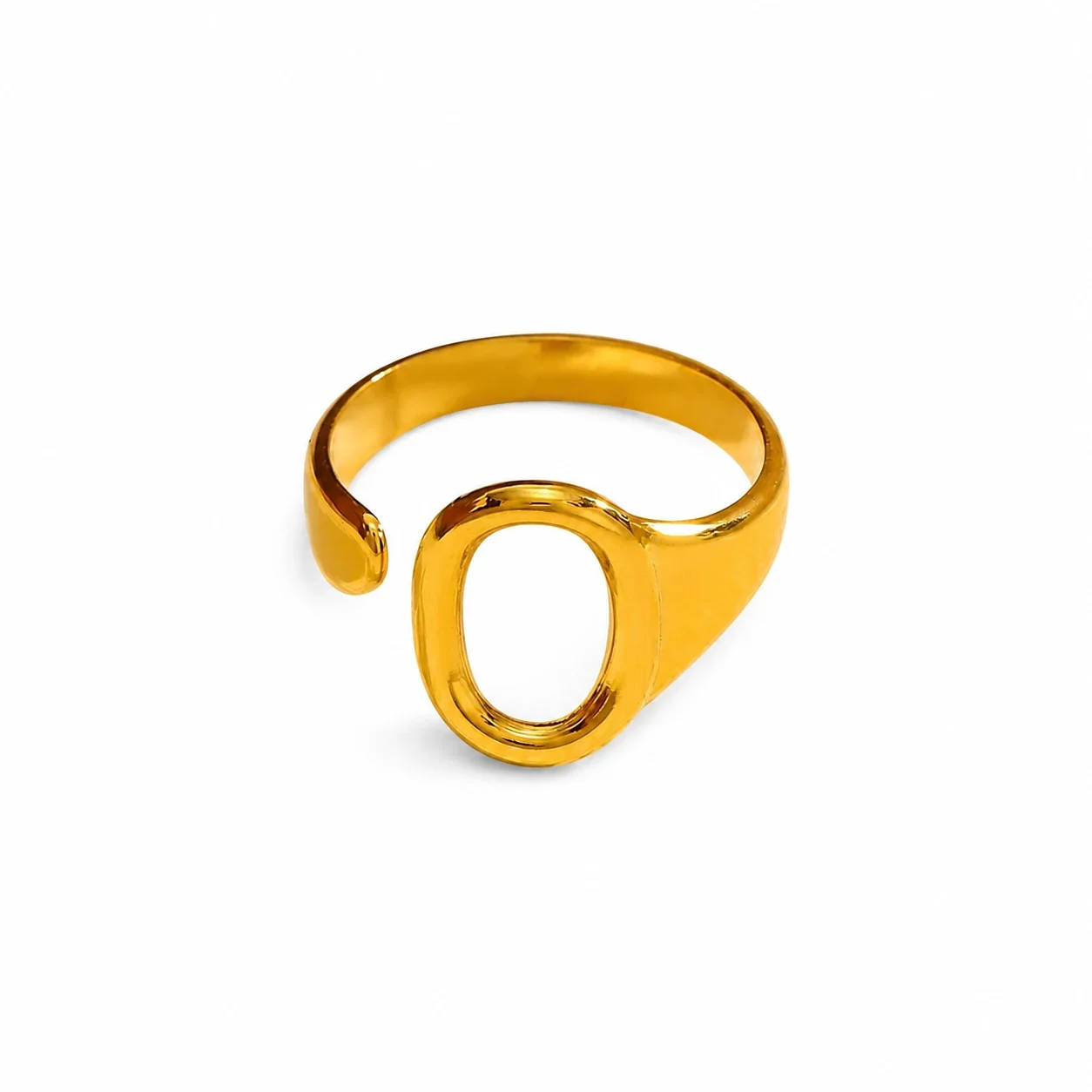 Sculptural 316 Stainless Steel Oval Open Ring