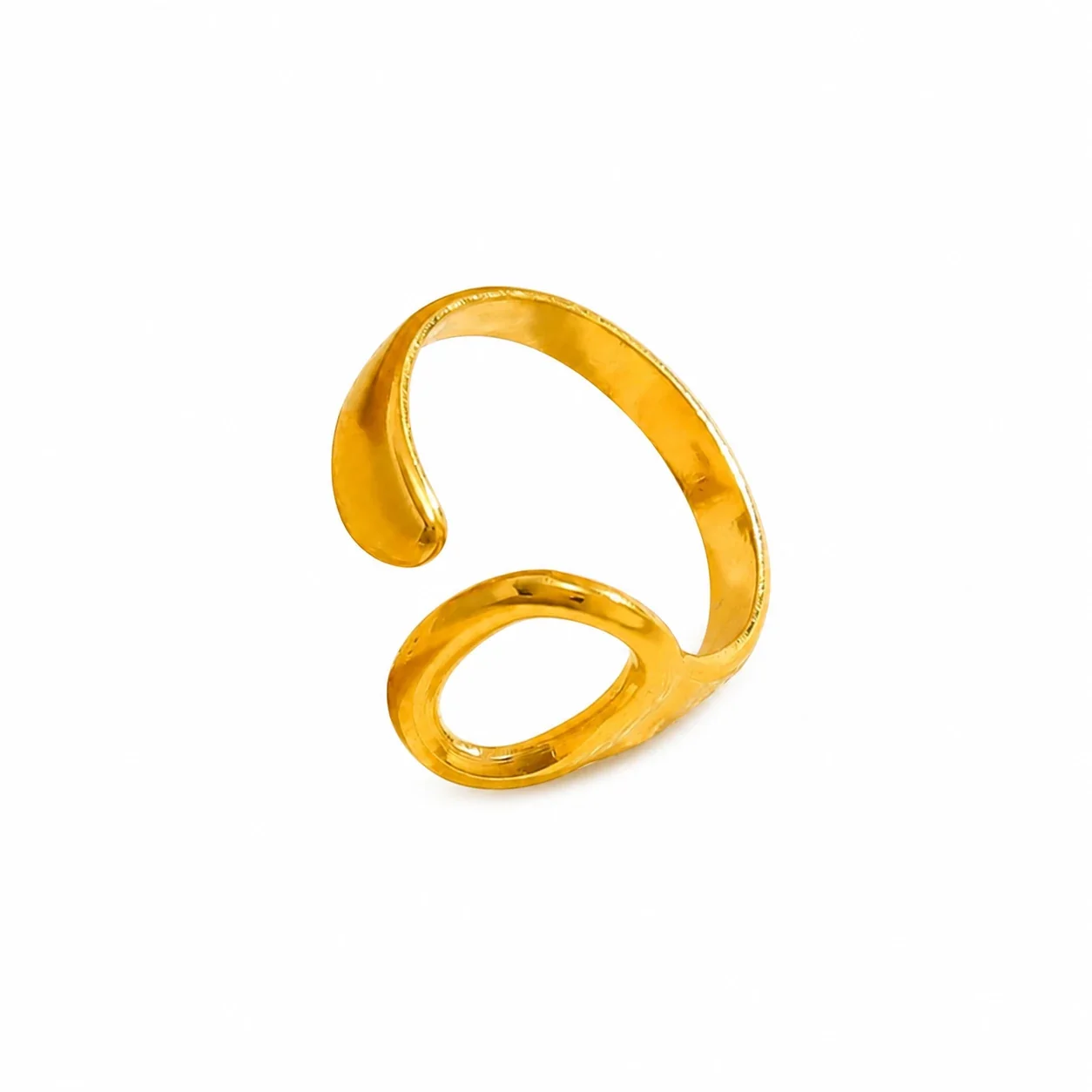 Sculptural 316 Stainless Steel Oval Open Ring